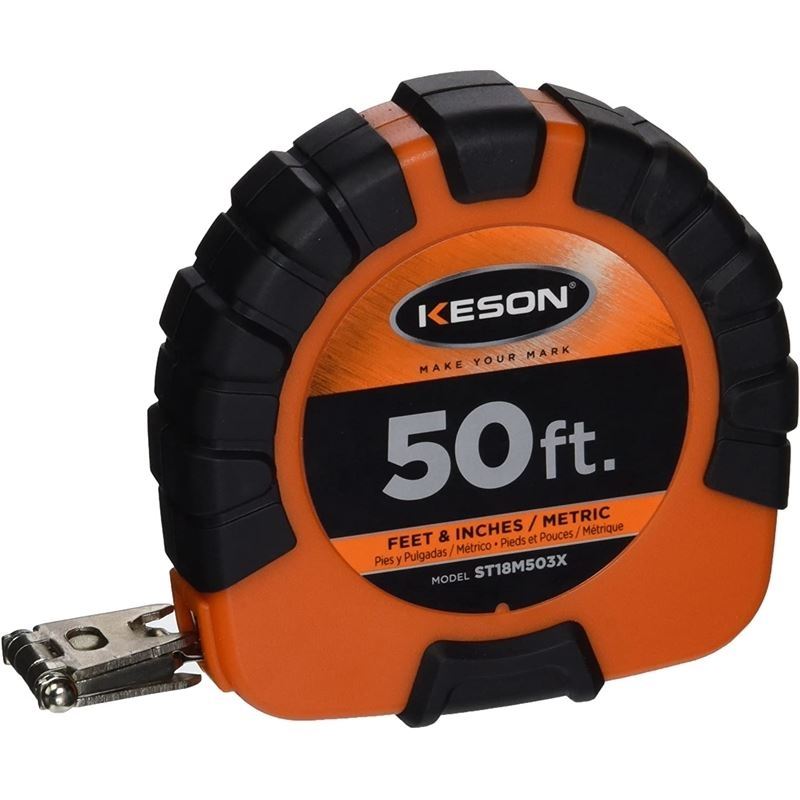 KESON Closed Reel Steel Tape Measure - Durable 100ft/30M for Accurate Measurements