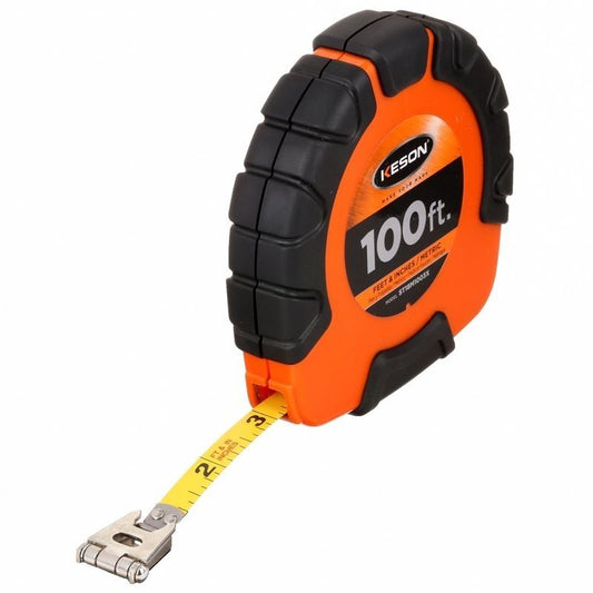 KESON Closed Reel Steel Tape Measure - Durable 100ft/30M for Accurate Measurements
