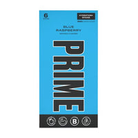 PRIME HYDRATION+ Sticks Blue Raspberry | Hydration Powder Single Serve Sticks | Electrolyte Powder On The Go | 250mg BCAAs, B Vitamins, Antioxidants | Low Sugar | Caffeine-Free | Vegan | 6 Sticks