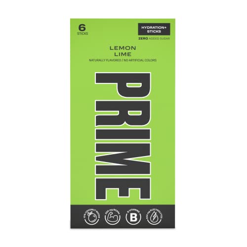 PRIME HYDRATION+ Sticks Blue Raspberry | Hydration Powder Single Serve Sticks | Electrolyte Powder On The Go | 250mg BCAAs, B Vitamins, Antioxidants | Low Sugar | Caffeine-Free | Vegan | 6 Sticks