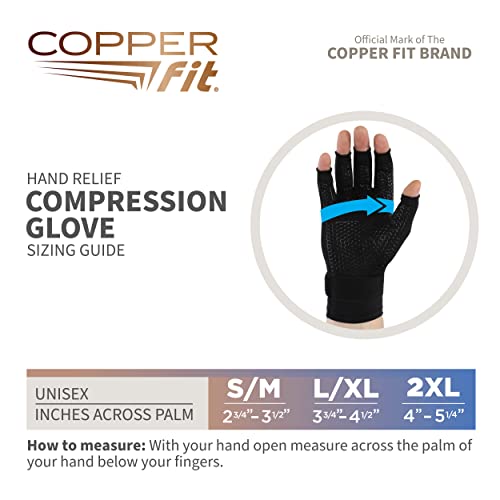 Copper Fit Standard Hand Relief, Black, Small/Medium