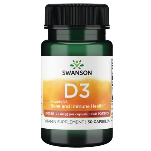 Swanson High Potency Vitamin D-3 1000 Iu (25 mcg) 30 Capsules