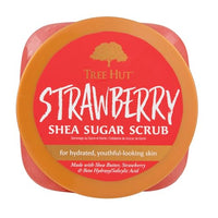 Tree Hut Shea Sugar Body Scrub Strawberry,18oz, With Single Fragrance-Free Makeup Remover Cleansing Towelettes