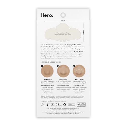 Mighty Patch Surface from Hero Cosmetics - Medical-grade Hydrocolloid Pimple Patch, Designed for your body, not just your face, Bigger patch for larger blemish areas (10 Count)