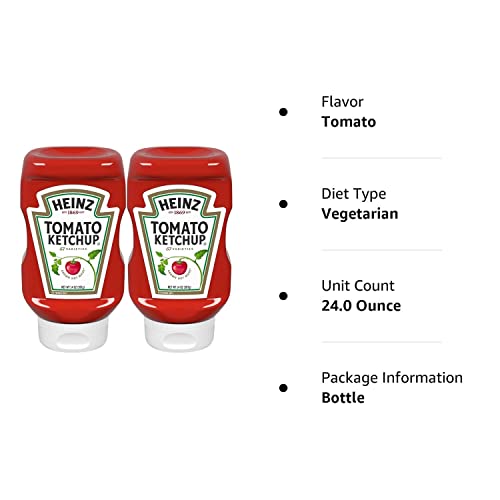 Heinz, Tomato Ketchup, 14oz Squeeze Bottle (Pack of 2)