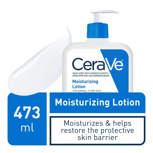 CeraVe Daily Moisturizing Lotion | Body Lotion for Women and Men + Face Moisturizer + Hand Cream with Hyaluronic Acid. For Dry Skin & Sensitive Skin, Fragrance-Free, Verified Product by CeraVe, 473 mL