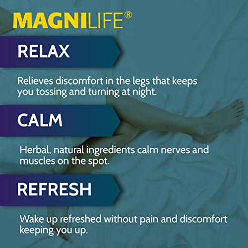 MagniLife Relaxing Leg Cream PM, Deep Penetrating Topical for Pain and Restless Leg Syndrome Relief, Naturally Soothe Cramping, Discomfort, and Tossing with Lavender and Magnesium - 4oz