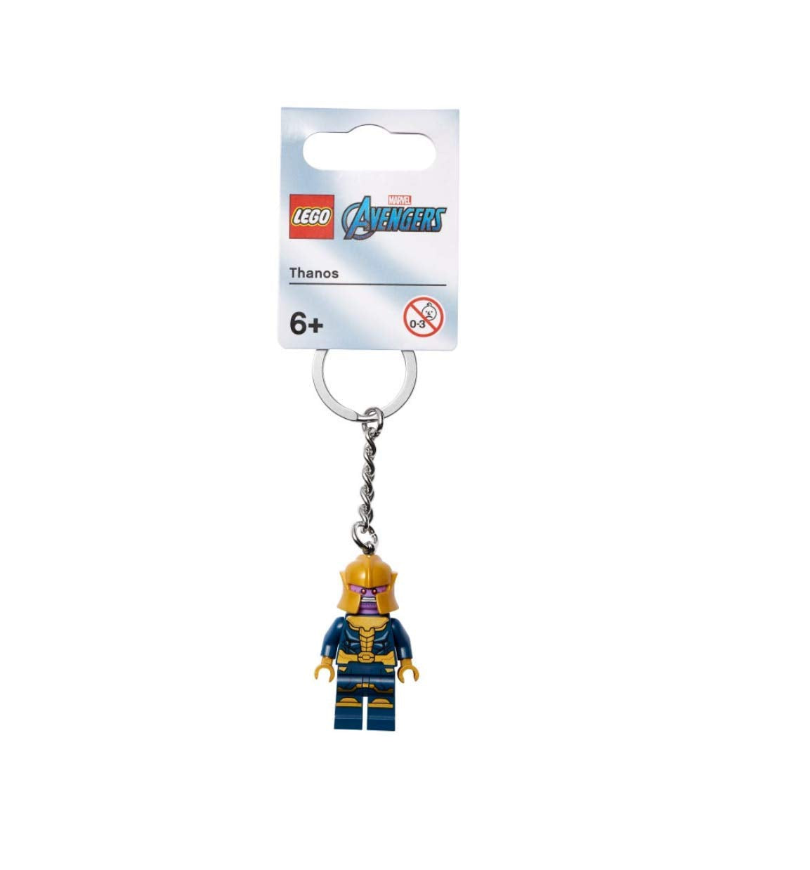 TJ Lego Marvel Thanos Key Chain 854078, Blue & Yellow, Small