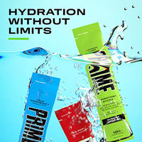 PRIME HYDRATION+ Sticks Blue Raspberry | Hydration Powder Single Serve Sticks | Electrolyte Powder On The Go | 250mg BCAAs, B Vitamins, Antioxidants | Low Sugar | Caffeine-Free | Vegan | 6 Sticks