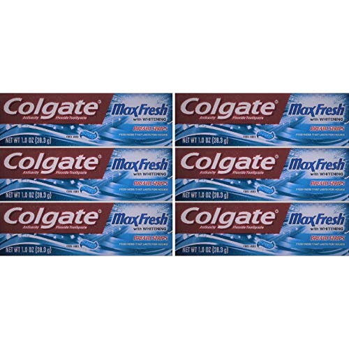 Colgate Max Fresh Whitening Toothpaste 1 ounce Travel Size (Pack of 6)