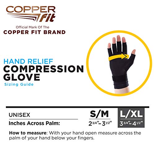 Copper Fit Standard Hand Relief, Black, Small/Medium