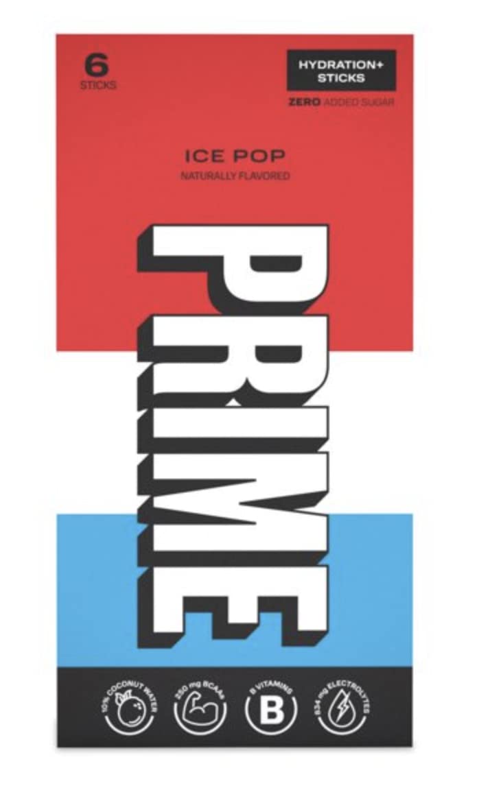 Prime Hydration Stick Pack, 9.49g, 6 Count (Ice Pop)