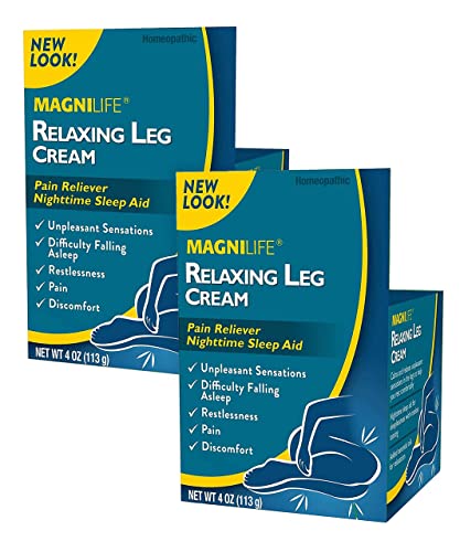 MagniLife Relaxing Leg Cream PM, Deep Penetrating Topical for Pain and Restless Leg Syndrome Relief, Naturally Soothe Cramping, Discomfort, and Tossing with Lavender and Magnesium - 4oz