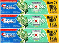 Crest Complete Whitening Scope Minty Toothpaste .85 Oz Travel Size 4 Pack