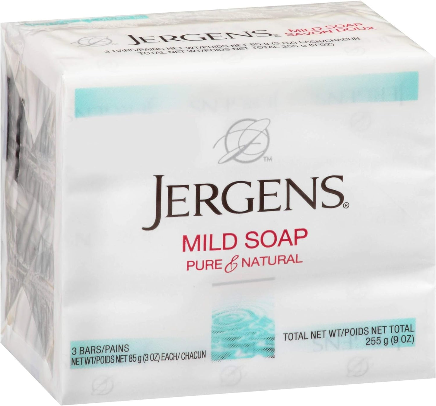 Jergens Mild Soap 3 Bars 3 oz ea