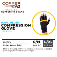 Copper Fit Standard Hand Relief, Black, Small/Medium